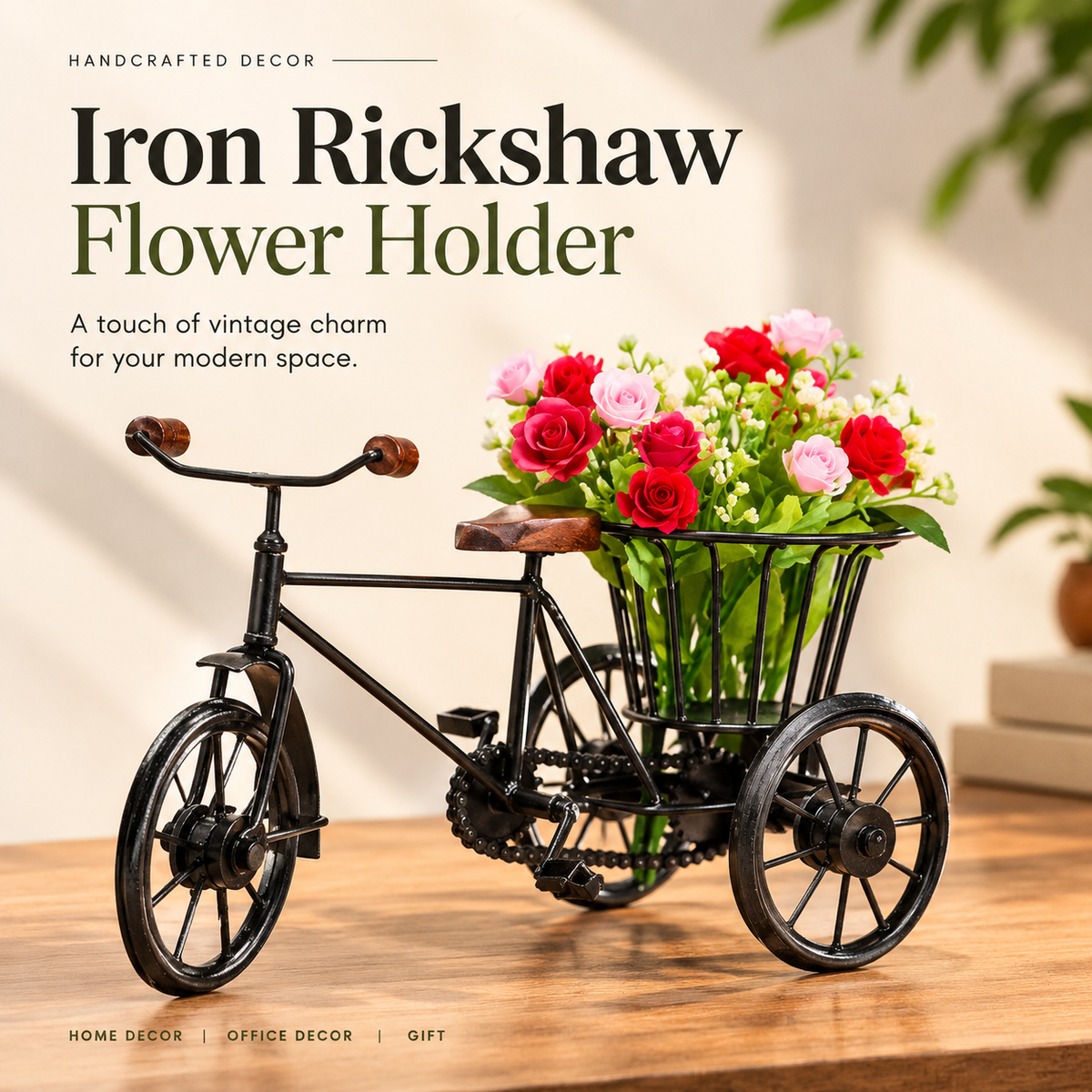 Rickshaw Flower Holder
